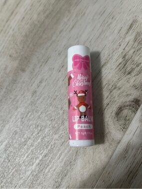 Merry Christmas Peach Lip Balm - Pink Holiday Tube